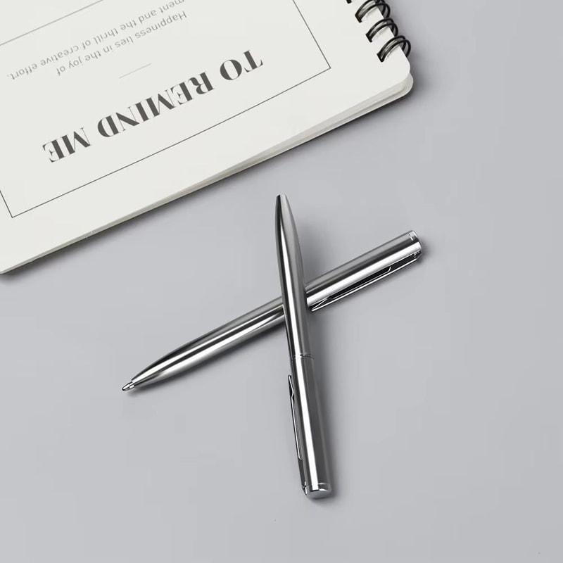 Mini Portable Metal Ballpoint Pen With Waterborne Ink And Multiple Color Refills 4