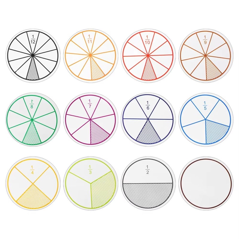 51 Piece EVA Fraction Circles Set Montessori Math Learning Manipulatives For Classroom Teaching 10