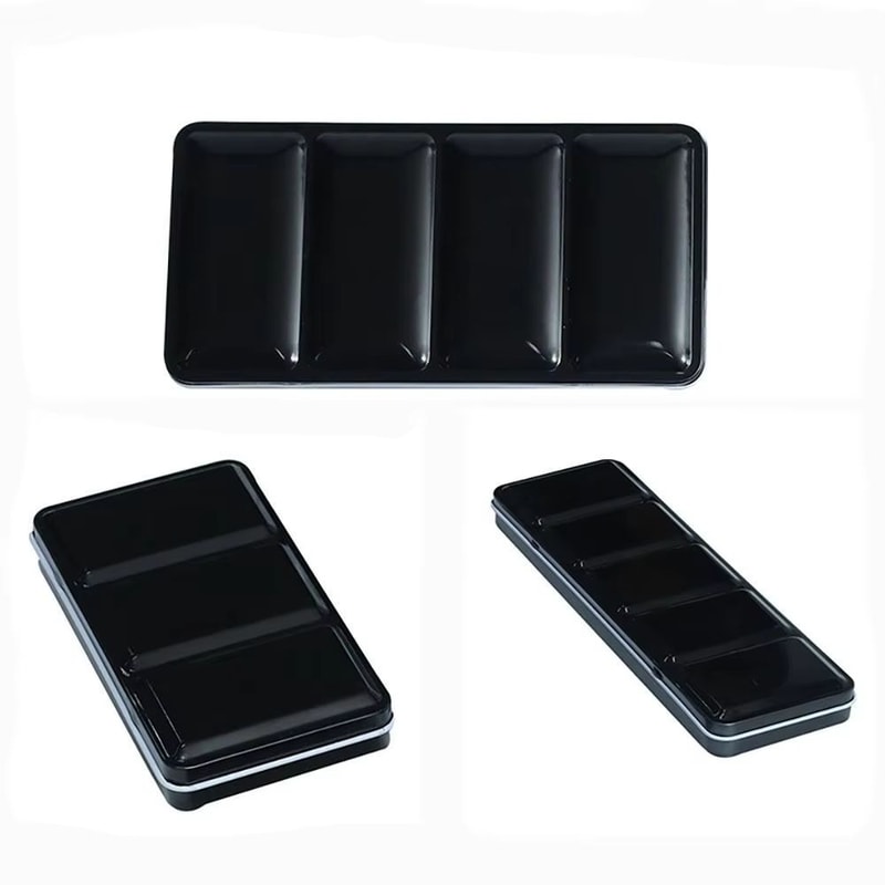 Large Metal Watercolor Tin With FoldOut Palette And 52 Empty HalfPan Wells For Artists 4