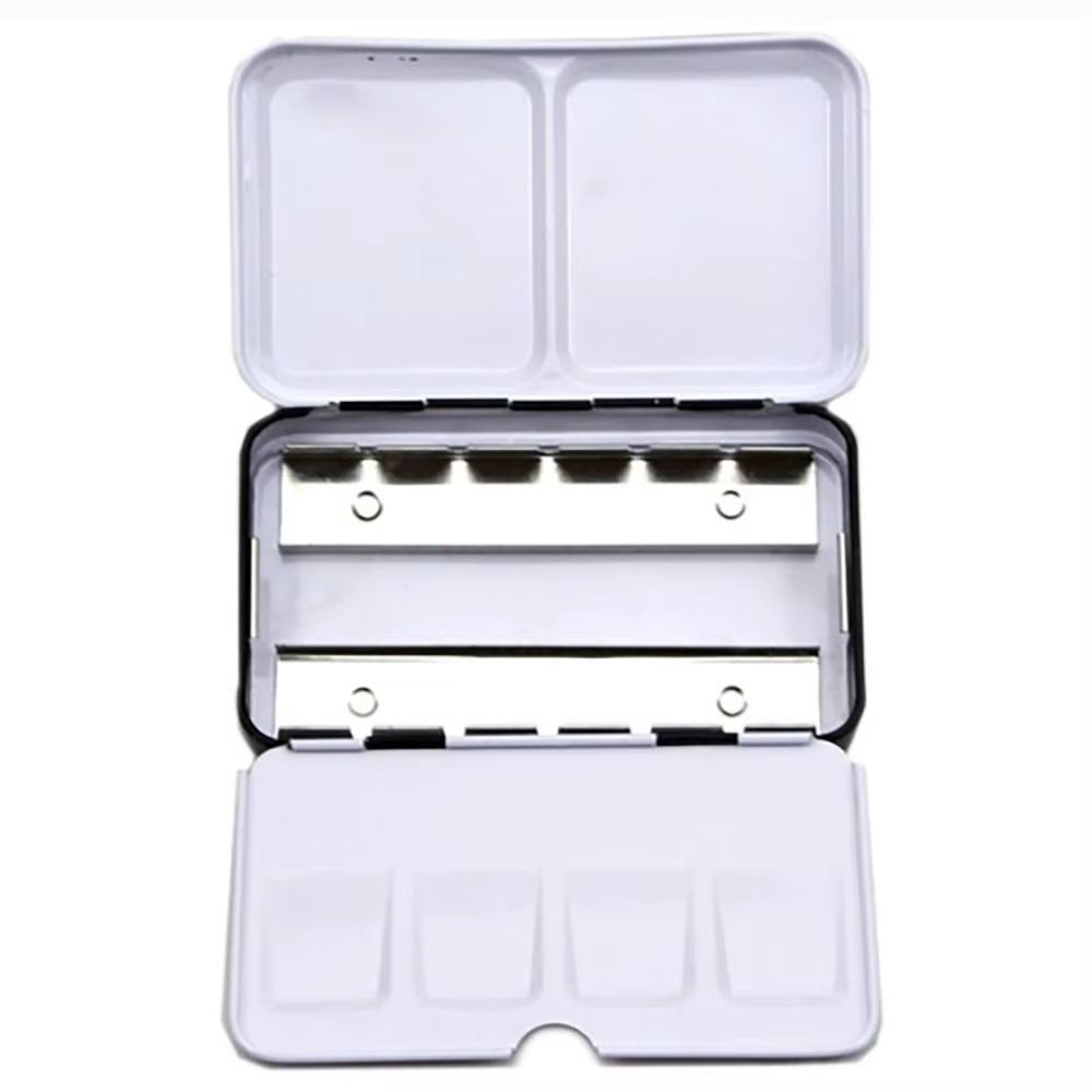 Large Metal Watercolor Tin With FoldOut Palette And 52 Empty HalfPan Wells For Artists 6