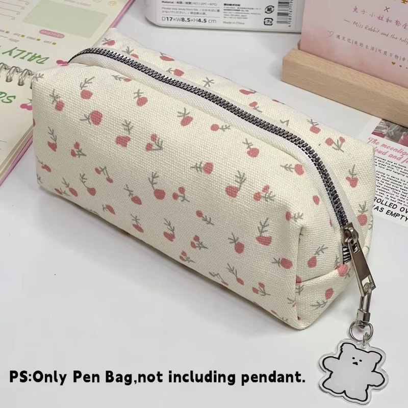 Large Cute Floral Pen Bag MultiFunction Stationery Organizer Pouch 11