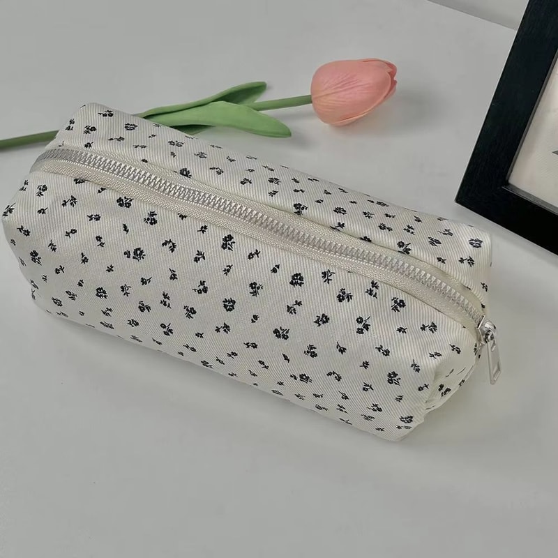 Large Cute Floral Pen Bag MultiFunction Stationery Organizer Pouch 13