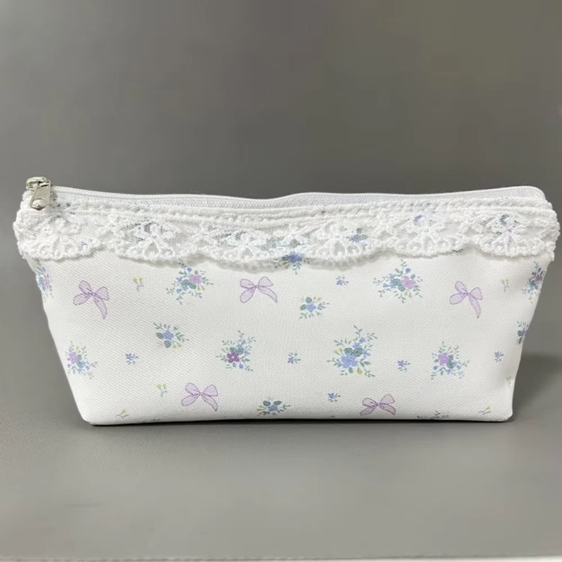 Large Cute Floral Pen Bag MultiFunction Stationery Organizer Pouch 14