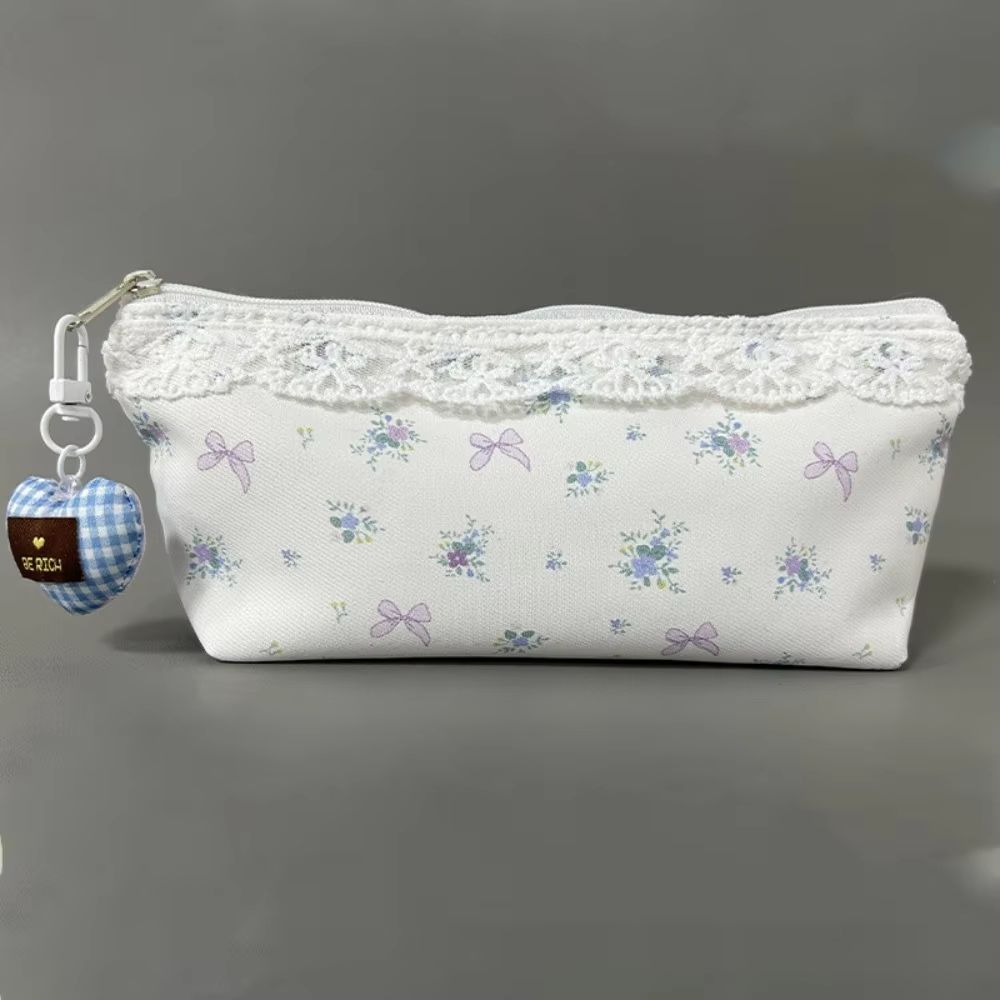 Large Cute Floral Pen Bag MultiFunction Stationery Organizer Pouch 15