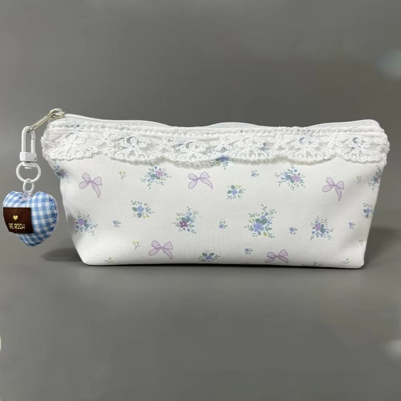 Large Cute Floral Pen Bag MultiFunction Stationery Organizer Pouch 15