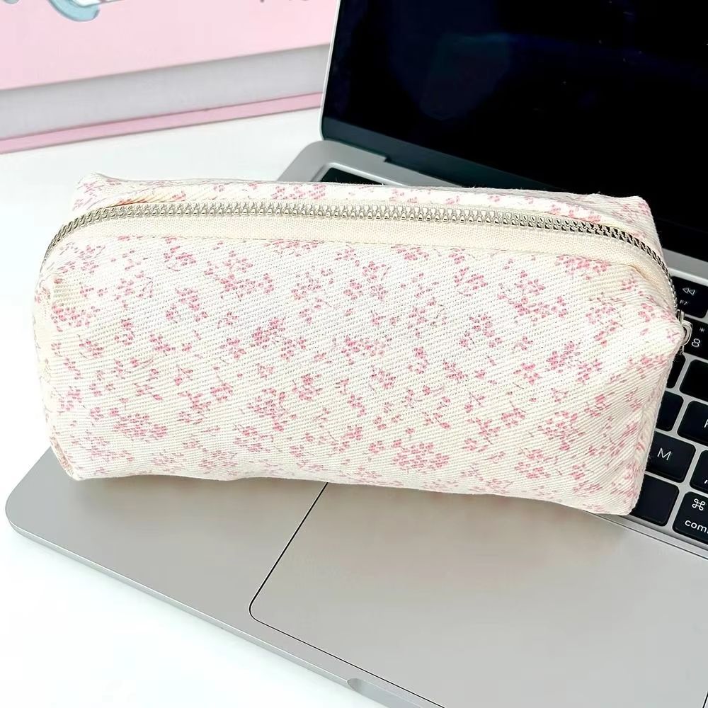 Large Cute Floral Pen Bag MultiFunction Stationery Organizer Pouch 1