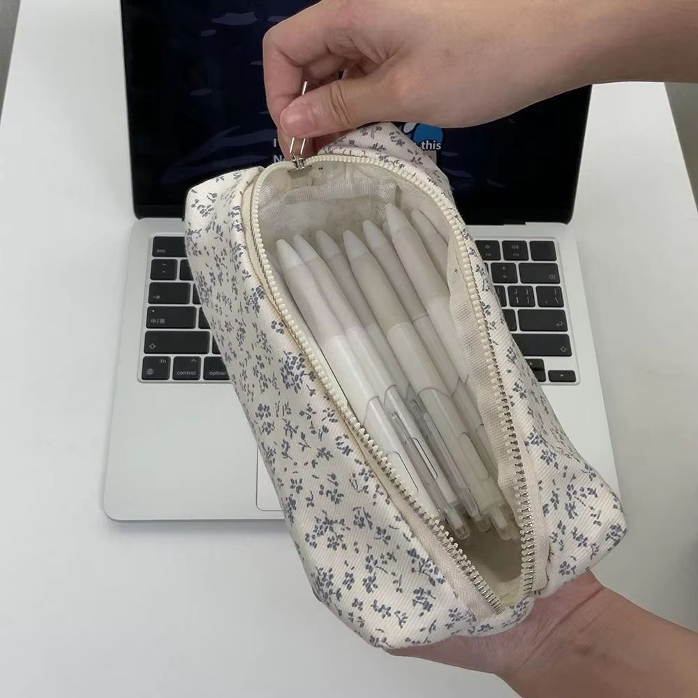 Large Cute Floral Pen Bag MultiFunction Stationery Organizer Pouch 2
