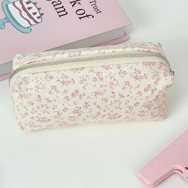 Large Cute Floral Pen Bag MultiFunction Stationery Organizer Pouch 3