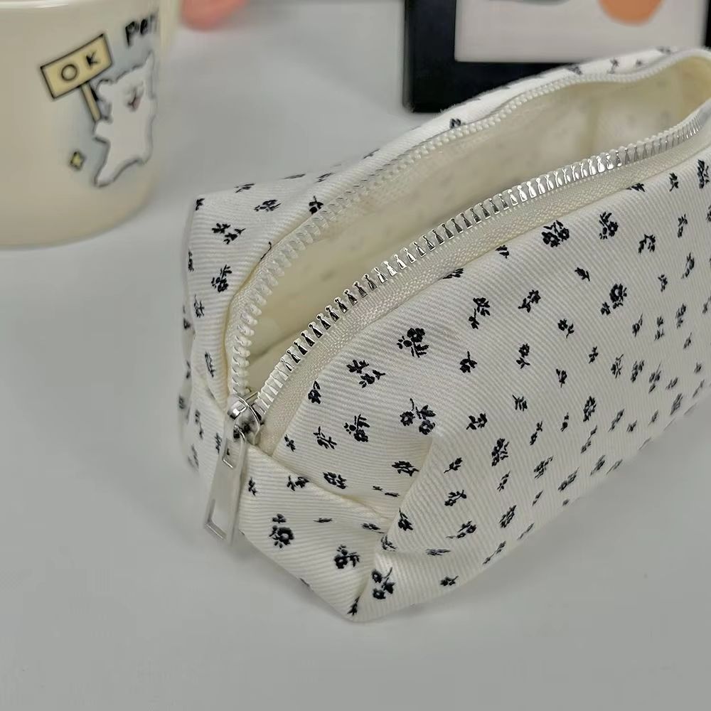 Large Cute Floral Pen Bag MultiFunction Stationery Organizer Pouch 5