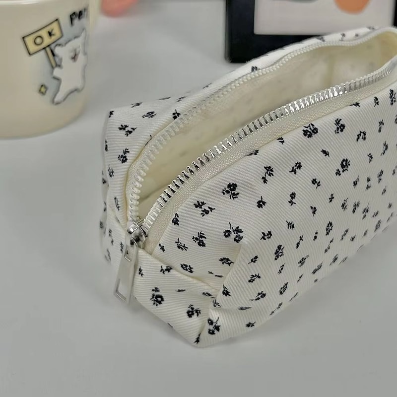 Large Cute Floral Pen Bag MultiFunction Stationery Organizer Pouch 5