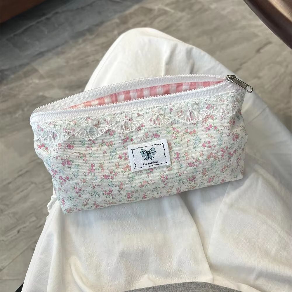 Large Cute Floral Pen Bag MultiFunction Stationery Organizer Pouch 19