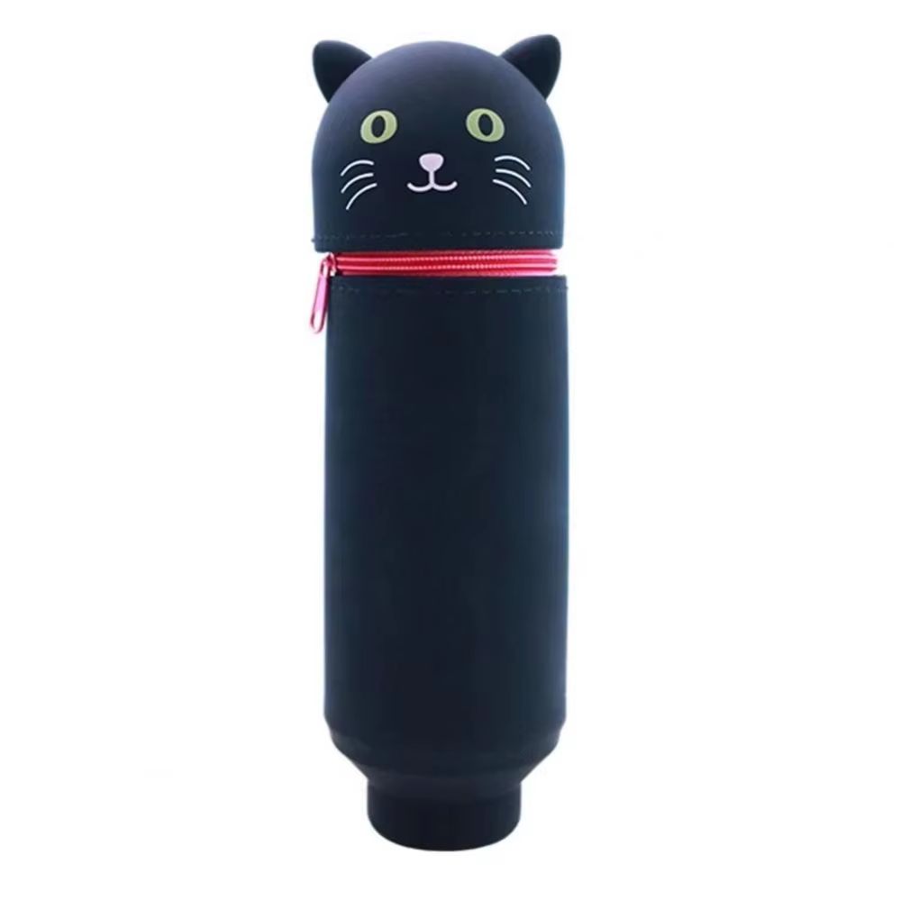 Silicone Cartoon Animal Pencil Case Foldable Pen Pouch With Zipper 9