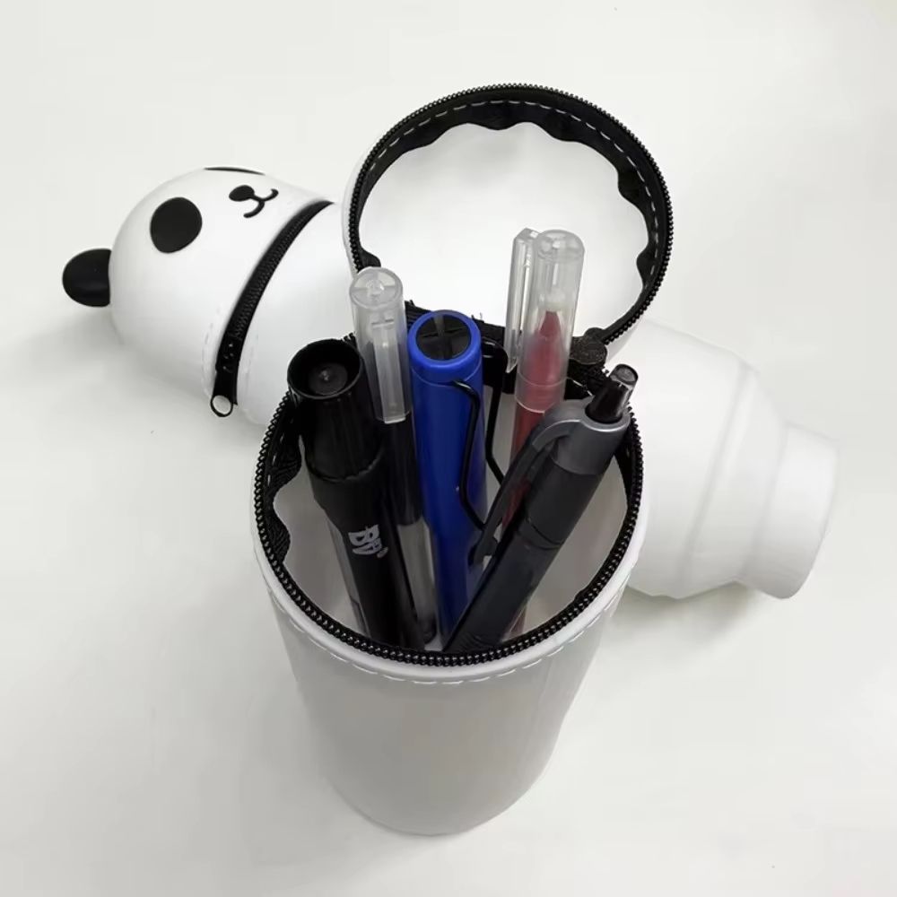 Silicone Cartoon Animal Pencil Case Foldable Pen Pouch With Zipper 1