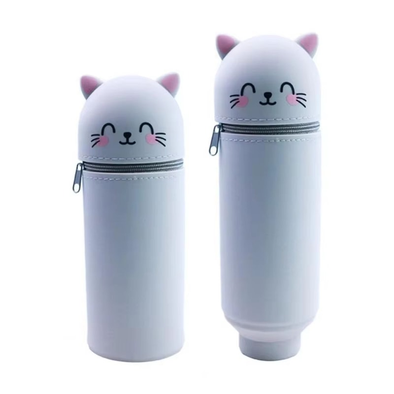 Silicone Cartoon Animal Pencil Case Foldable Pen Pouch With Zipper 3