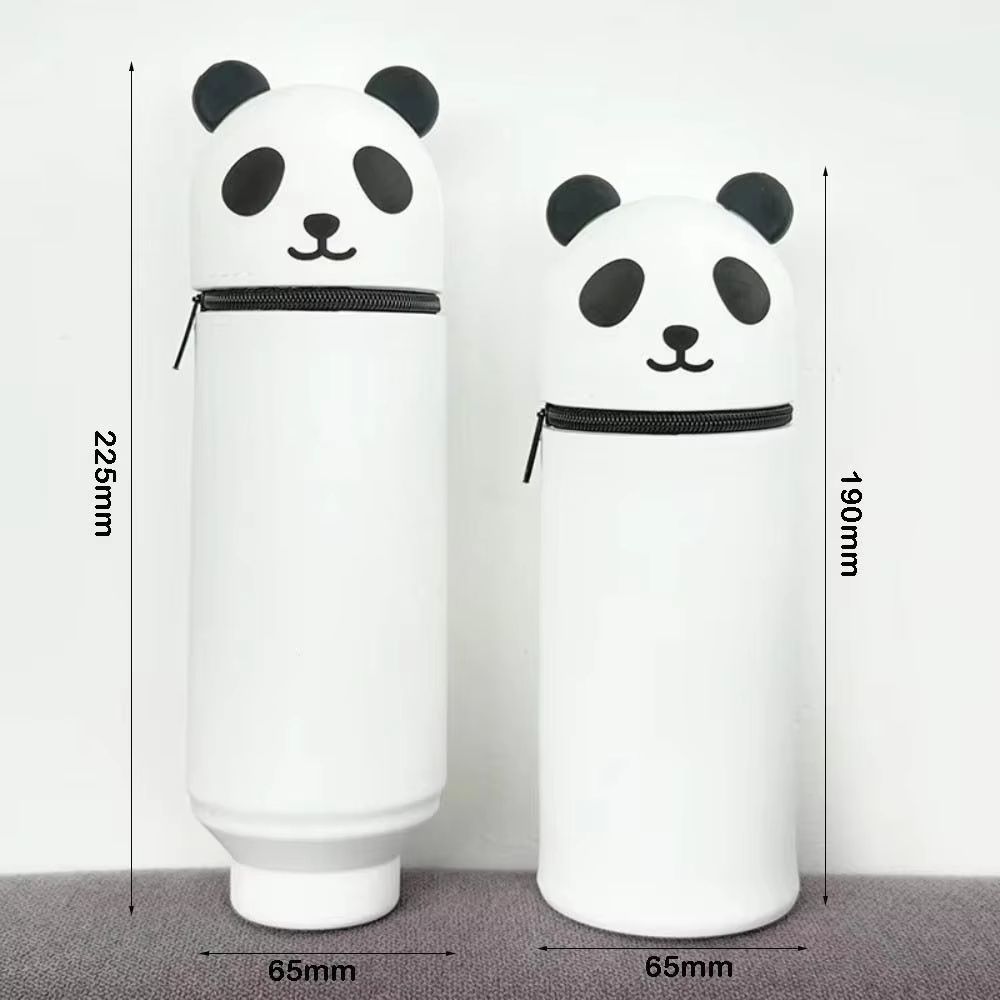 Silicone Cartoon Animal Pencil Case Foldable Pen Pouch With Zipper 5