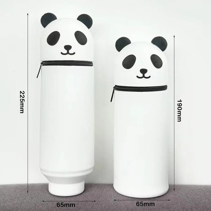 Silicone Cartoon Animal Pencil Case Foldable Pen Pouch With Zipper 5