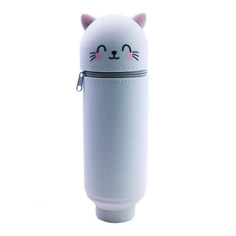 Silicone Cartoon Animal Pencil Case Foldable Pen Pouch With Zipper 8