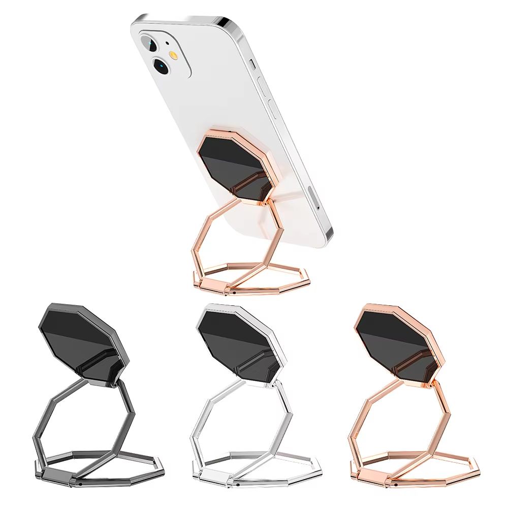 360 Rotating Foldable Phone Stand With UltraThin Metal Ring Holder And MultiAngle Kickstand 0