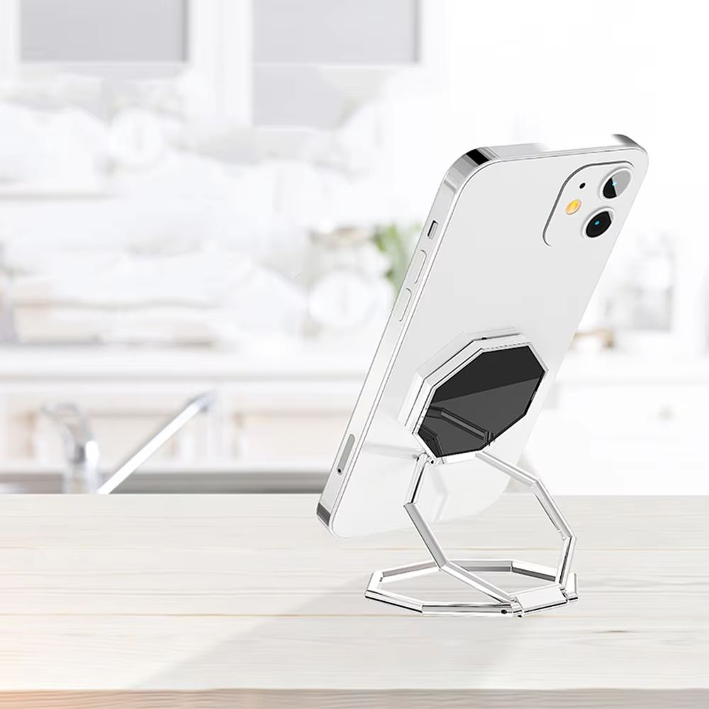 360 Rotating Foldable Phone Stand With UltraThin Metal Ring Holder And MultiAngle Kickstand 3