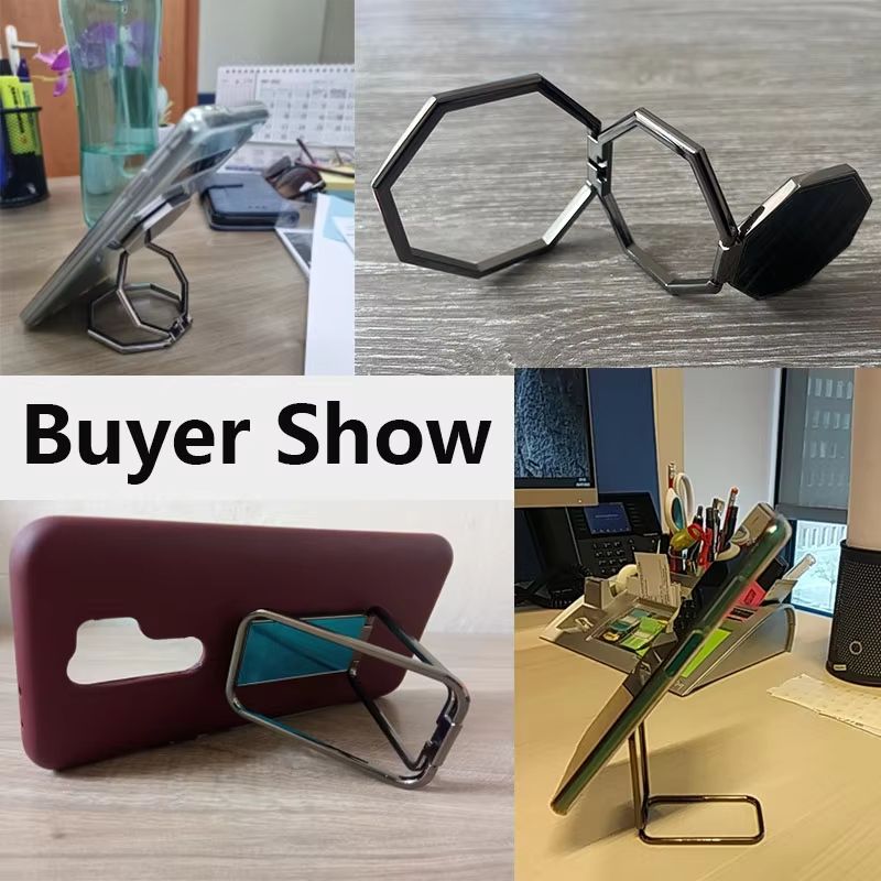 360 Rotating Foldable Phone Stand With UltraThin Metal Ring Holder And MultiAngle Kickstand 5