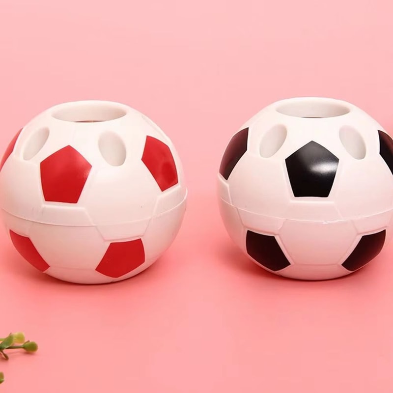 SoccerShape Desktop Pen And Toothbrush Holder Football Style Pencil Organizer 1