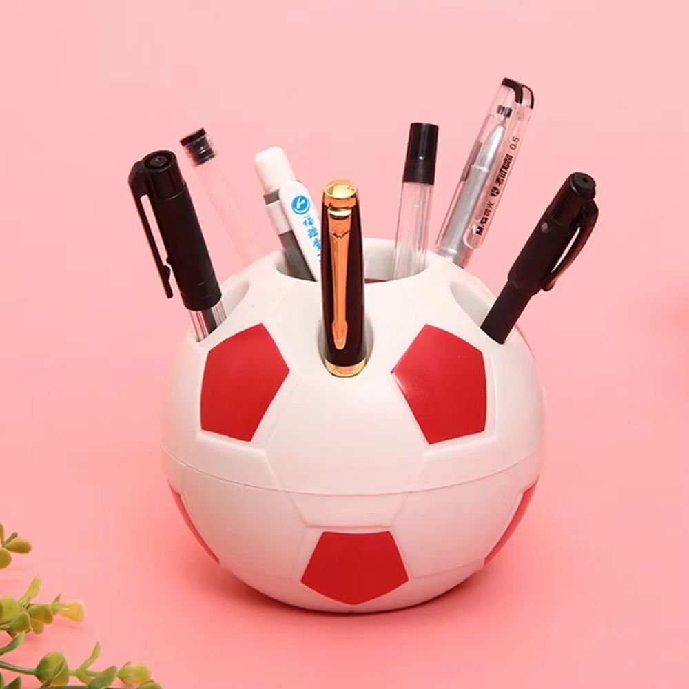 SoccerShape Desktop Pen And Toothbrush Holder Football Style Pencil Organizer 2