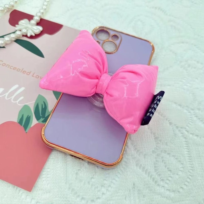 Cute 3D Down Jacket Bowknot Phone Grip Ring Holder For IPhone Samsung Devices 3