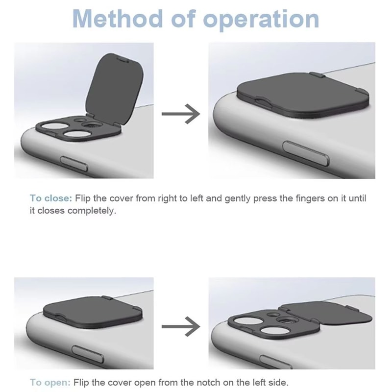 Back Camera Lens Flip Cover Protector With Privacy WebCam Sticker For IPhone 13 Pro Max And 13 Mini 4
