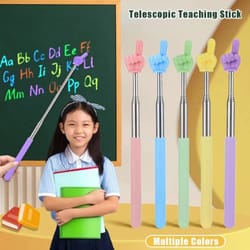 stainless steel telescopic teaching pointer rod with finger grip for teachers