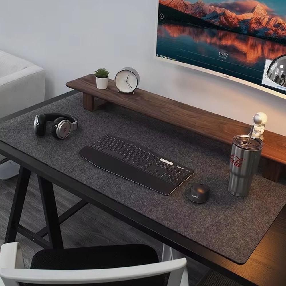 Large Soft Breathable Wool Felt Desk Mat With AntiSlip Base For Computer And Gaming 1