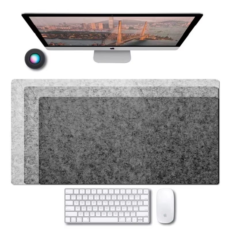 Large Soft Breathable Wool Felt Desk Mat With AntiSlip Base For Computer And Gaming 2