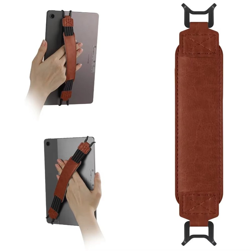 Universal Leather Tablet Hand Strap With AntiSlip Finger Grip Holder 15