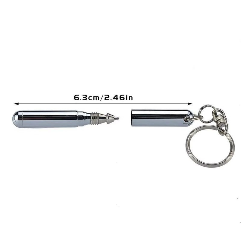 Stainless Steel Telescoping Key Ring Ballpoint Pen Portable Everyday Carry 5