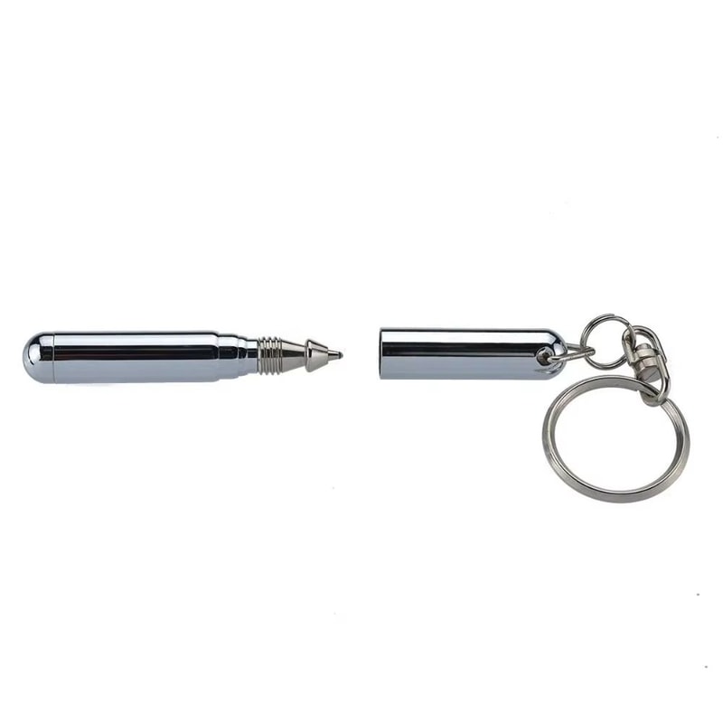 Stainless Steel Telescoping Key Ring Ballpoint Pen Portable Everyday Carry 7