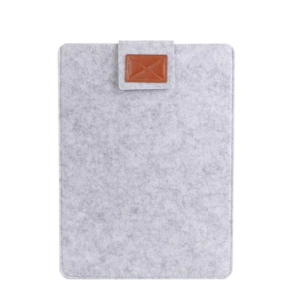 Ultra Thin Wool Felt Laptop Sleeve With PU Leather Stand Case 6