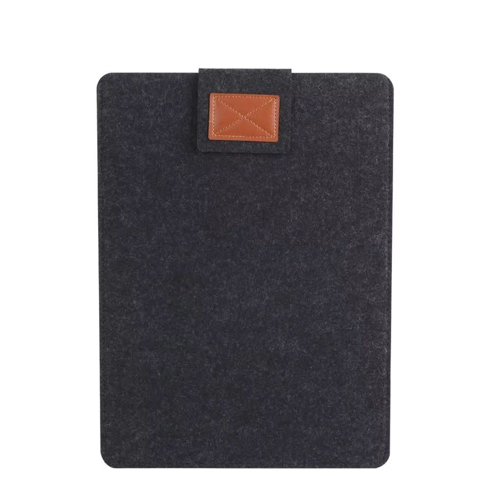 Ultra Thin Wool Felt Laptop Sleeve With PU Leather Stand Case 8