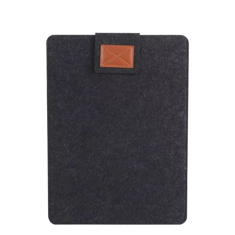 Ultra Thin Wool Felt Laptop Sleeve With PU Leather Stand Case 8