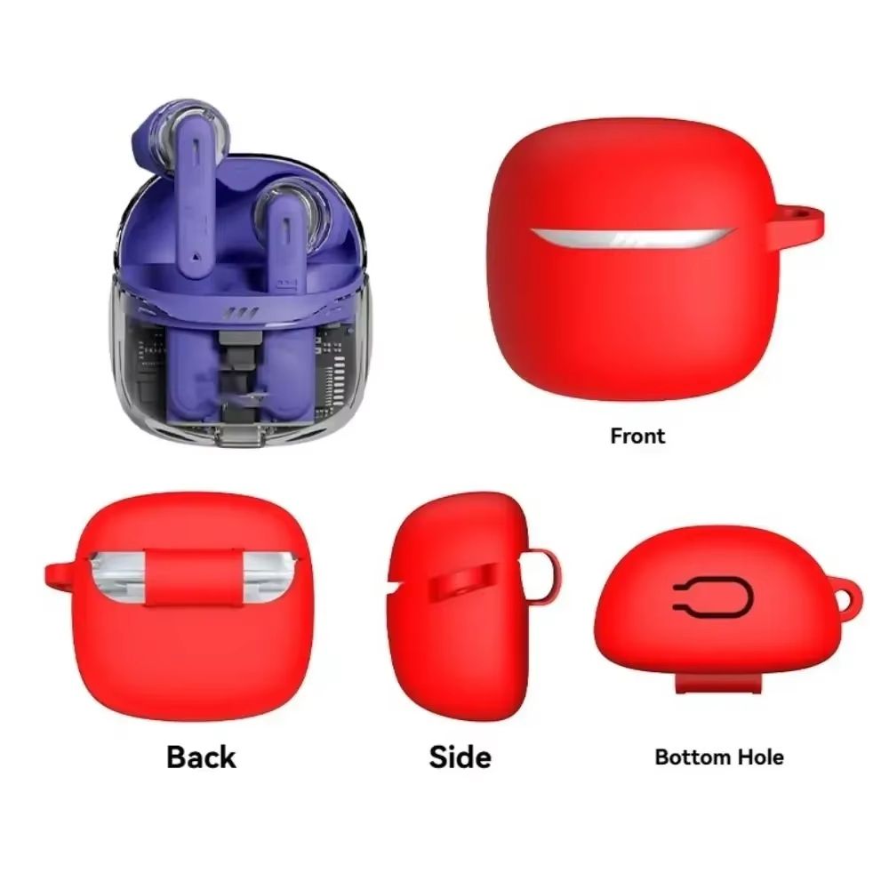 Silicone Shockproof Earphone Case With AntiDrop Protective Cover And Hook For JBL Tune Flex 2 4