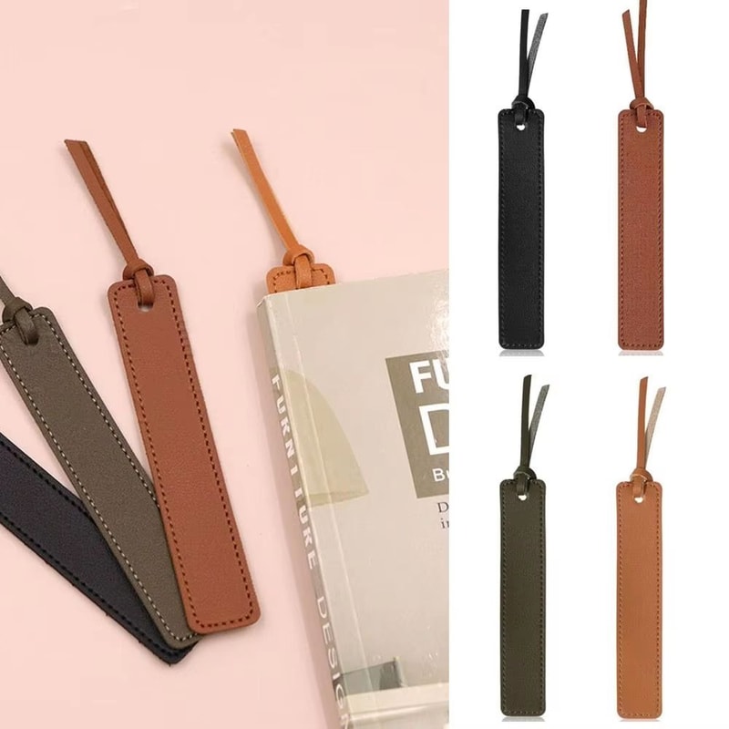 Vintage Leather Bookmark With Classic Tag Read Marks Stationery 0