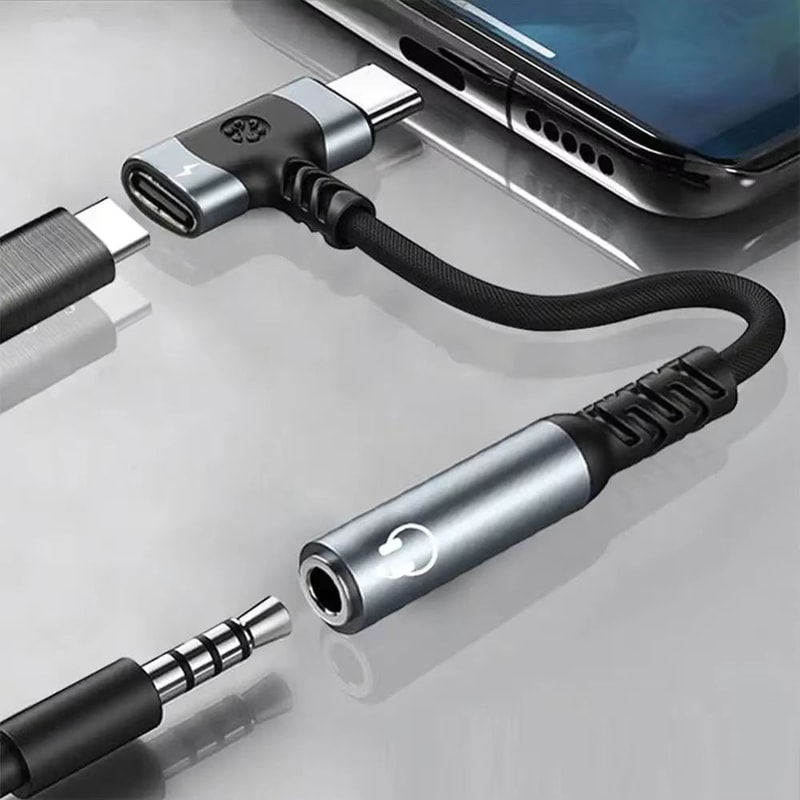 Universal USBC To 35mm Jack 2in1 HighSpeed Audio And Charging Adapter 2