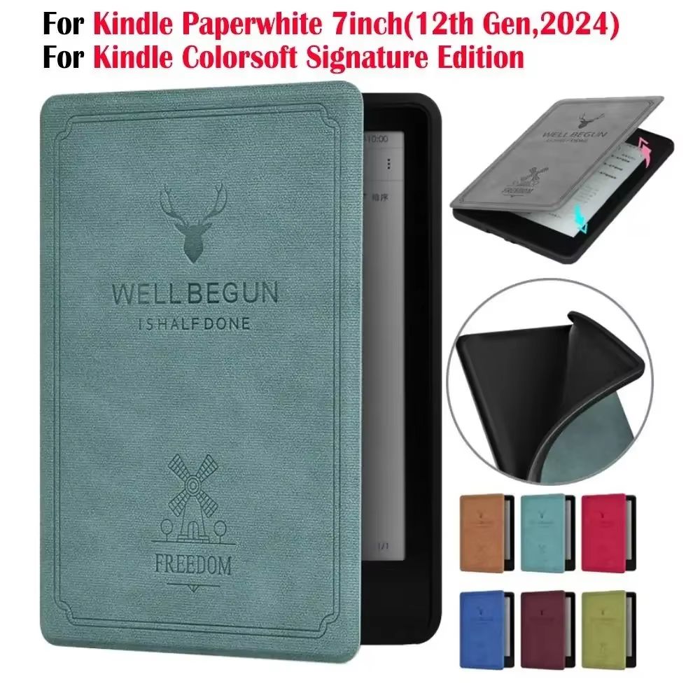 Auto SleepWake PU Leather Shockproof EReader Case For Kindle Paperwhite 7 Inch 1