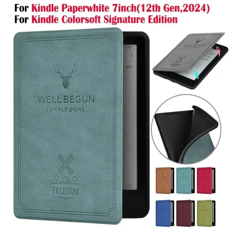 Auto SleepWake PU Leather Shockproof EReader Case For Kindle Paperwhite 7 Inch 1