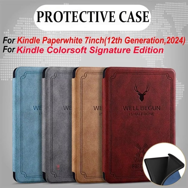 Auto SleepWake PU Leather Shockproof EReader Case For Kindle Paperwhite 7 Inch 3