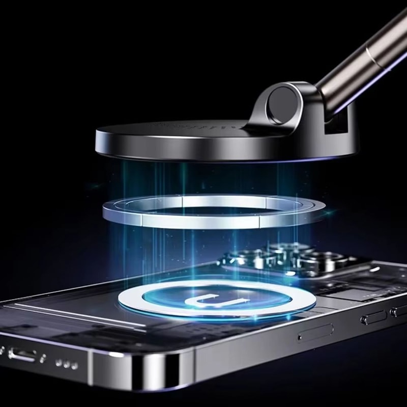 Portable Wireless Magnetic Phone Holder With Suction Cup Foldable Navigation Stand 2