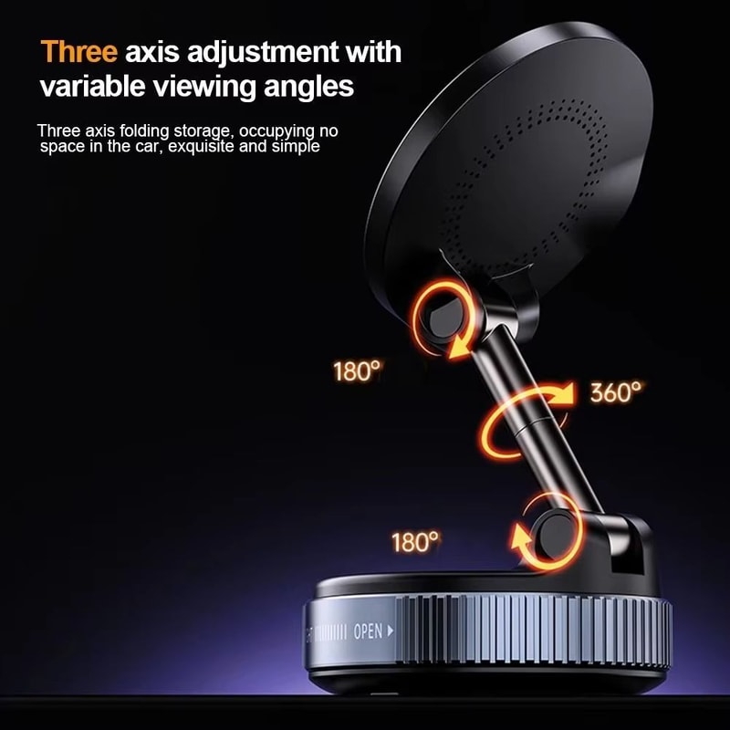 Portable Wireless Magnetic Phone Holder With Suction Cup Foldable Navigation Stand 5