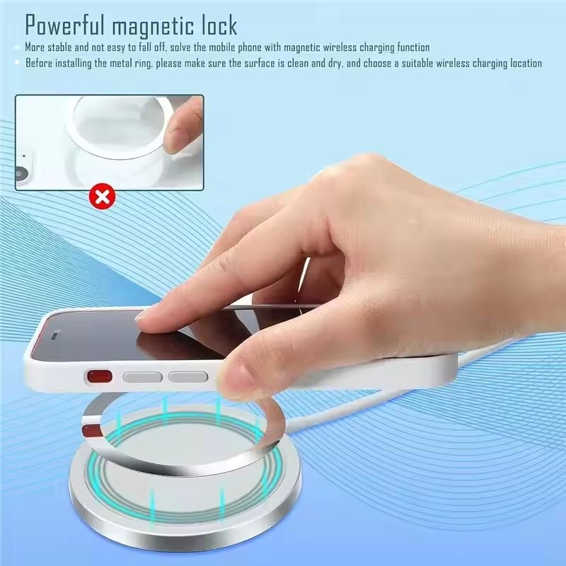 Universal Magnetic Metal Plate Ring 10Pack For MagSafe Wireless Charger And Car Holder 4
