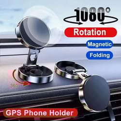 magnetic foldable 720° rotating mobile phone stand holder for car dashboard