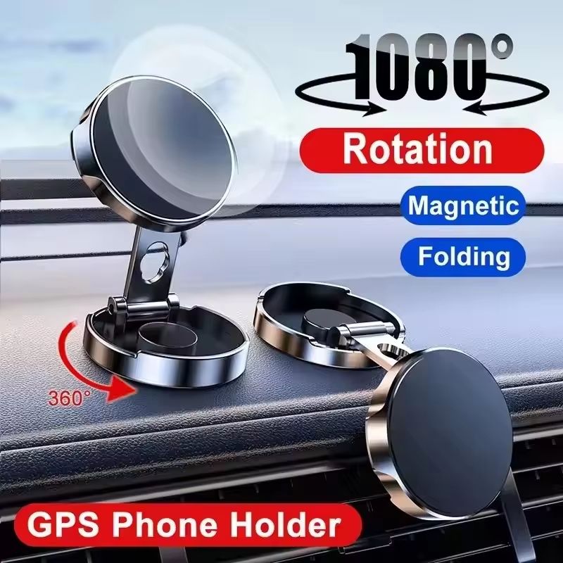 Magnetic Foldable 720 Rotating Mobile Phone Stand Holder For Car Dashboard 0