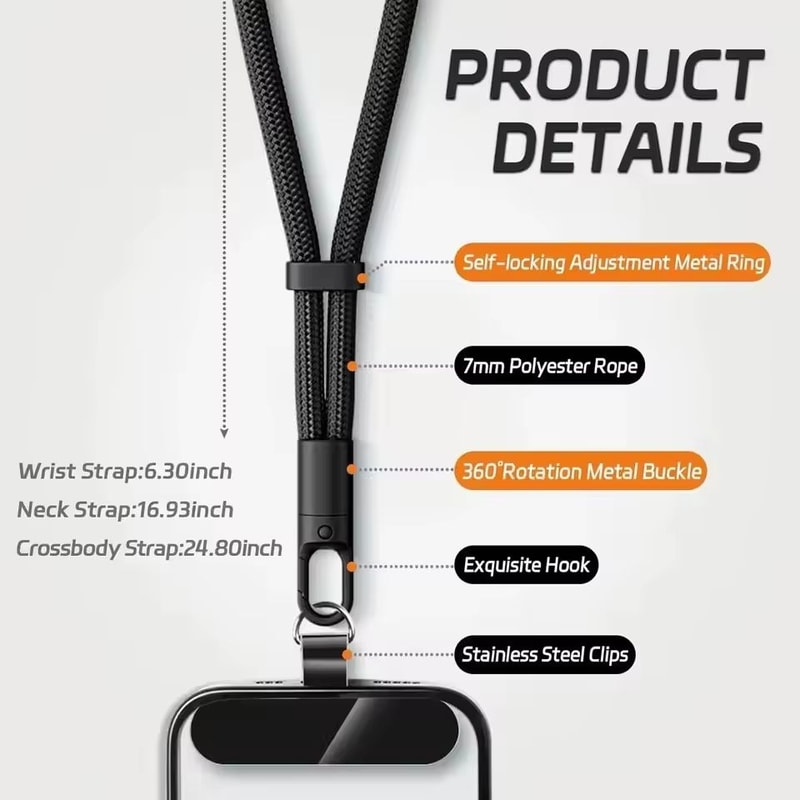 Universal Adjustable Phone Lanyard Crossbody Strap For All Phones 1