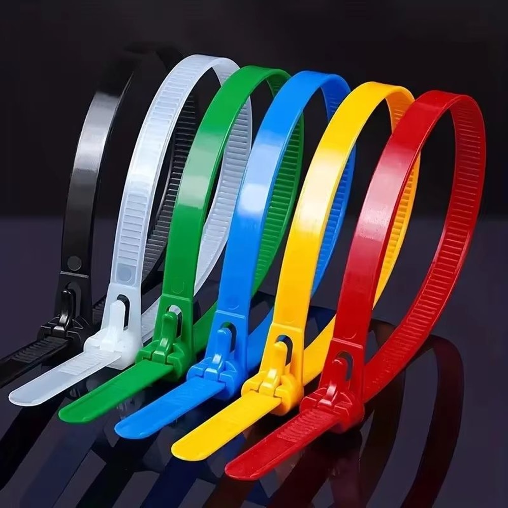 Reusable 36x150mm Nylon Cable Ties 100PCS Mixed Colors 3